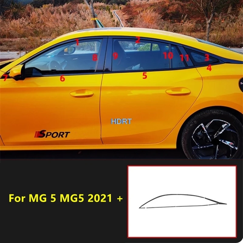 

For MG 5 MG5 2021 + Car Styling Center Pillar Column Window Side Glass Trim Protector Decoration Accessories Exterior Sticker