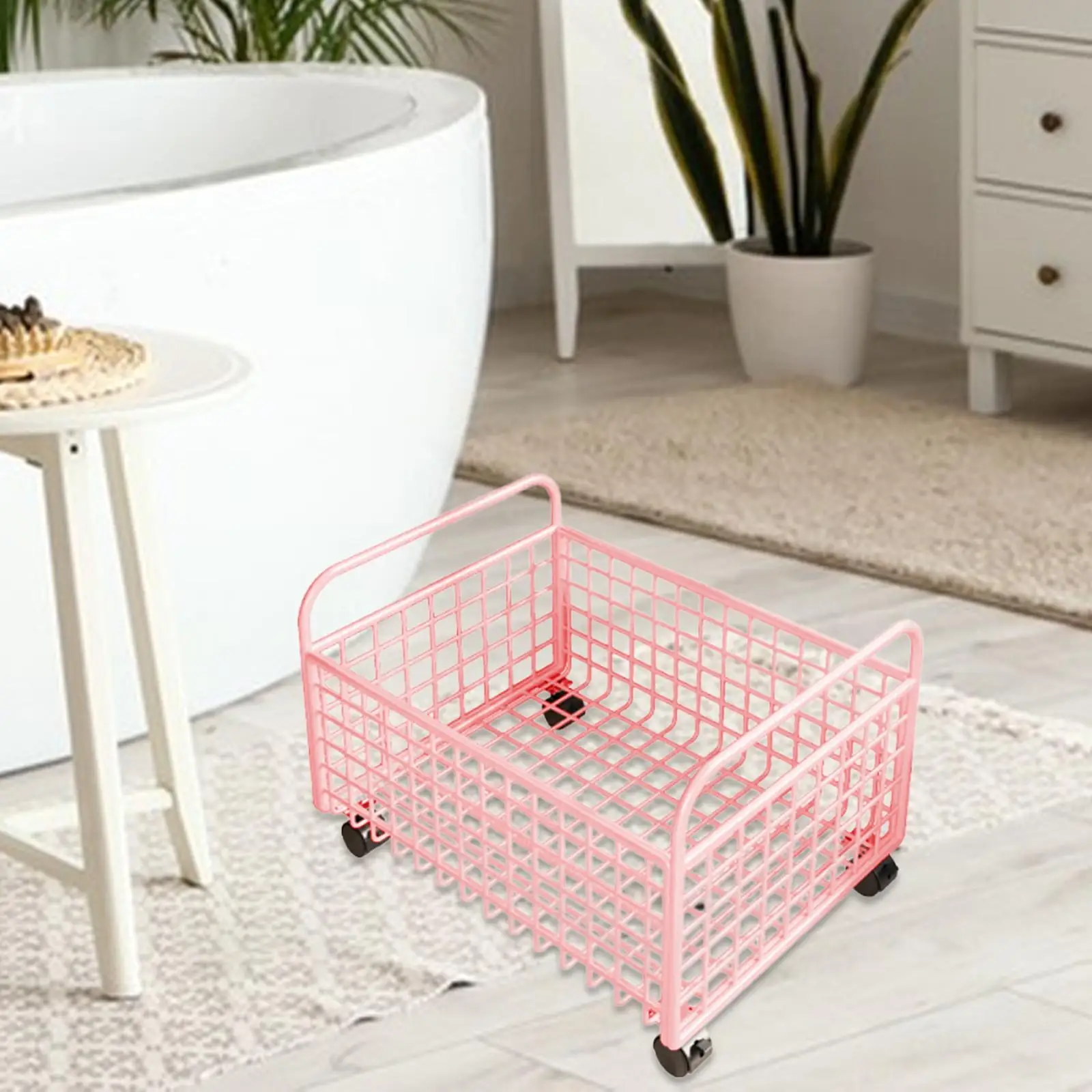 Rolling Utility Cart under Desk File Organizer with Wheels for Toys Sundries 48cmx25cmx30cm
