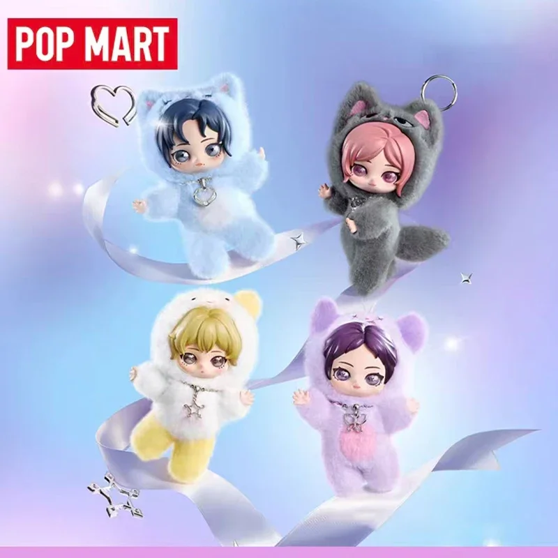 

POP MART Aespa FLUFFY CLUB SERIES Плюшевый брелок-подвеска, оригинальная коробка-сюрприз, милая аниме-фигурка, украшение