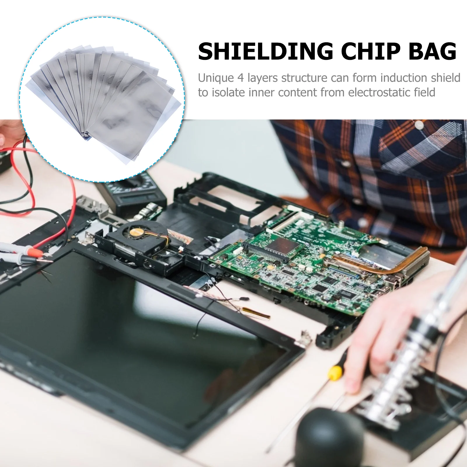 200 Pieces Chip Bag ESD Shielding Computer Part Video Anti-static Bag