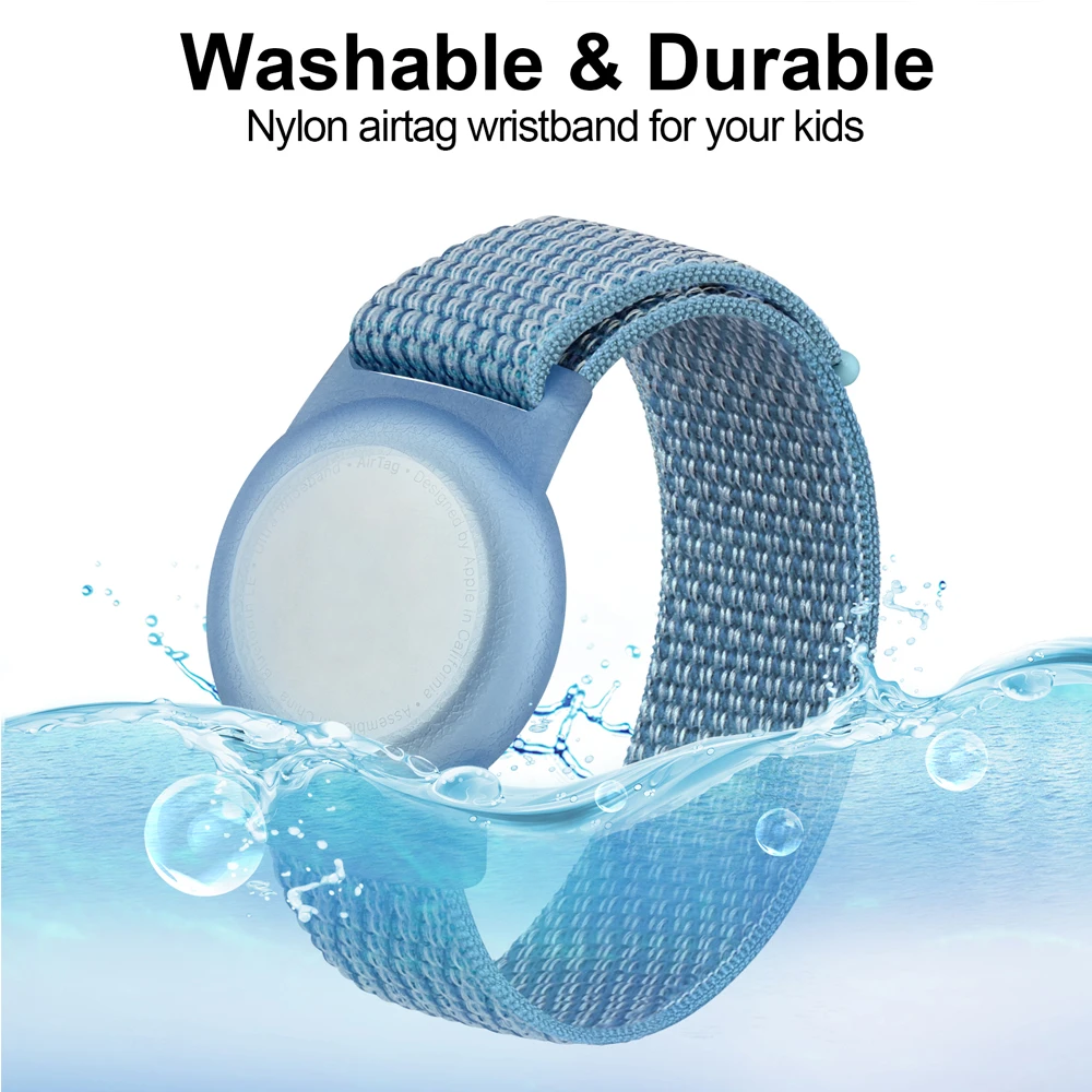 애플 에어태그용 나일론 팔찌 커버, 조절 가능한 분실 방지 팔찌, 유아, 남아, 여아, 노인용
