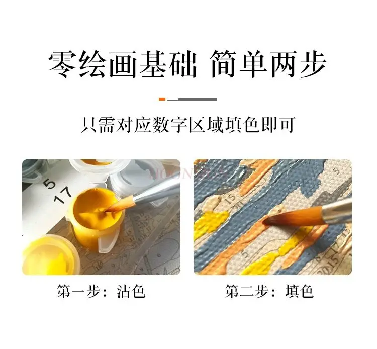 1set Digital oil painting, landscape healing, ancient style, landscape DIY, manual coloring, healing and decompression