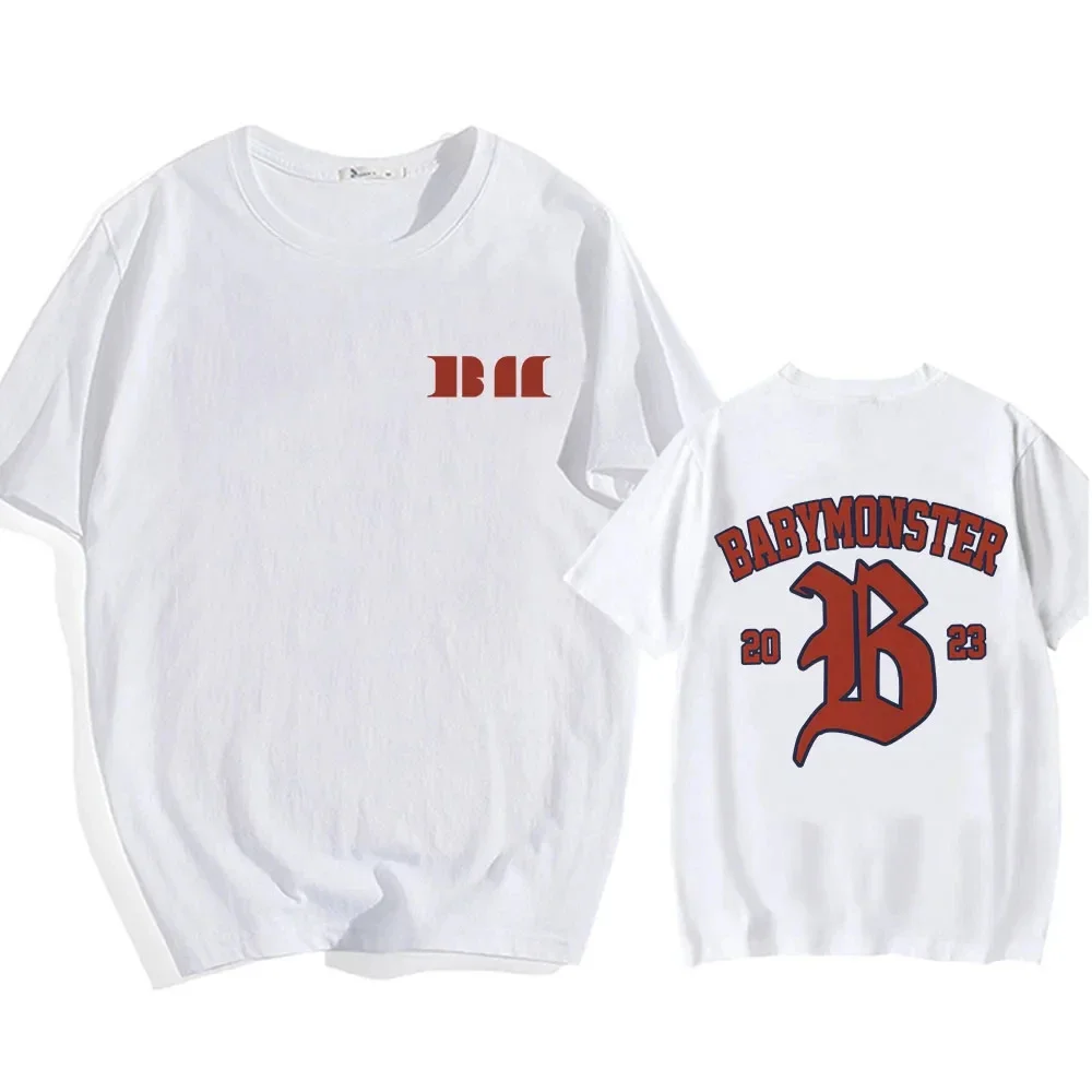 BABYMONSTER Kpop T-shirt Korean Fashion Popular Letter Print Summer Short Sleeve Tee T Shirts Women Men Hip Hop Trend Clothes