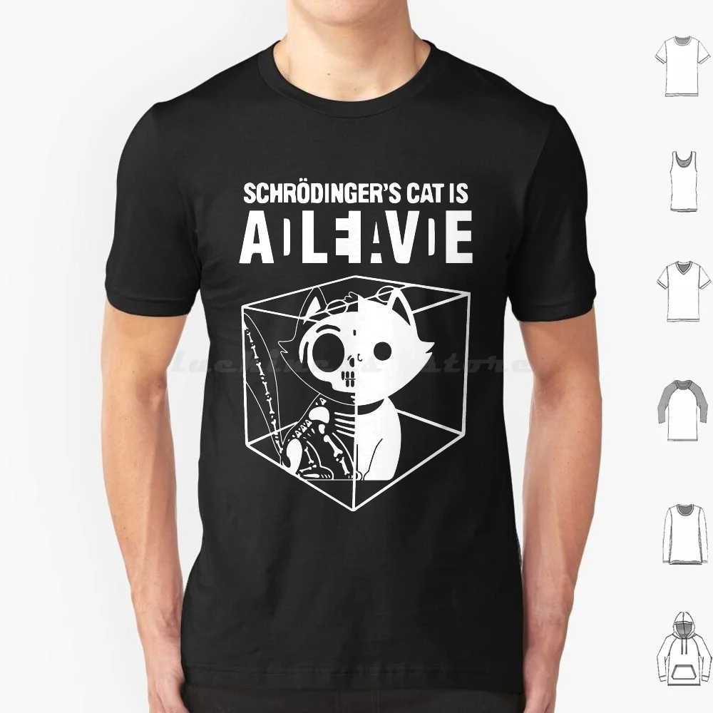 Chat de Schrodinger, chat scientifique drôle mort et vivant t-shirt coton hommes femmes bricolage impression chat de Schrodinger S chat de Science drôle