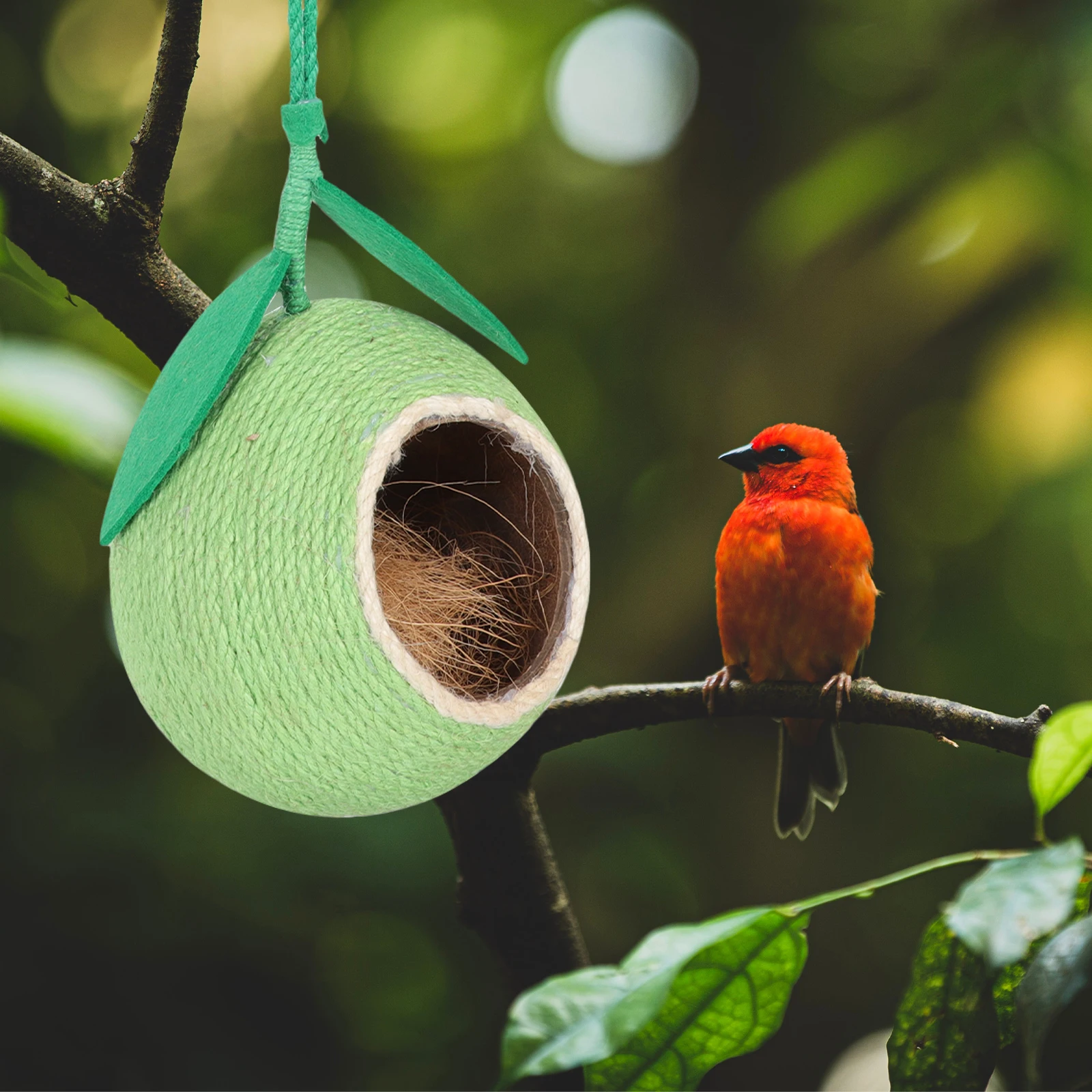 

Coconut Shell Bird House Hanging Parrot Nest Lovely Shape Garden Home Decor Outdoor Balcony Pet Supplies Easy Clean Portable