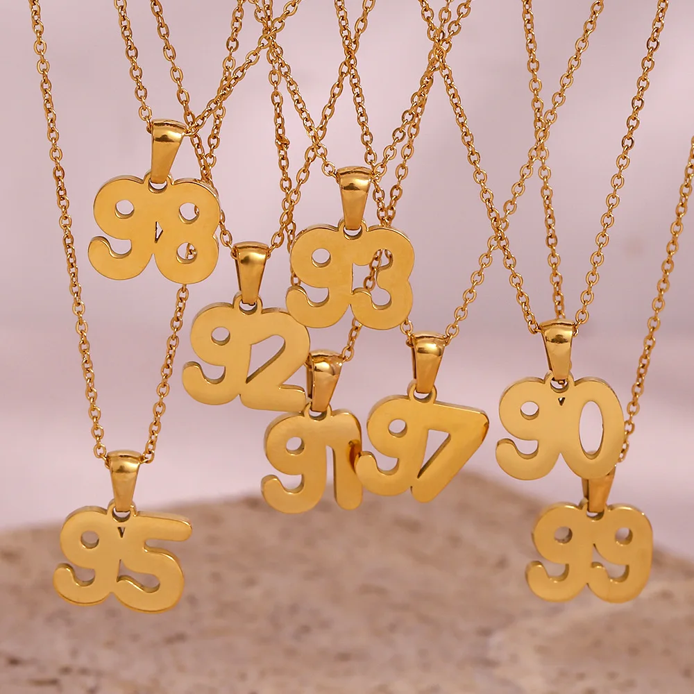 Charm Birth Year Necklace For Women Men Angel Number Year 91 92 93 94 95 96 97 98 99 Necklaces Vintage Jewelry Birthday Gift