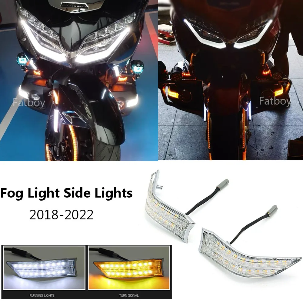 Gold Wing Motorcycle Fog Light Side Auxiliary LED Turn Signals Decorative Cowl Light For Honda GOLDWING GL1800 GL 1800 2018-2022