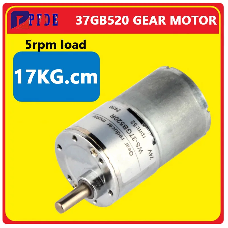 

37GB520 DC12V 24V мотор-редуктор с высоким крутящим моментом микроскоростной редукторный двигатель эксцентриковый выходной вал 37 мм коробка передач 5-570 об/мин