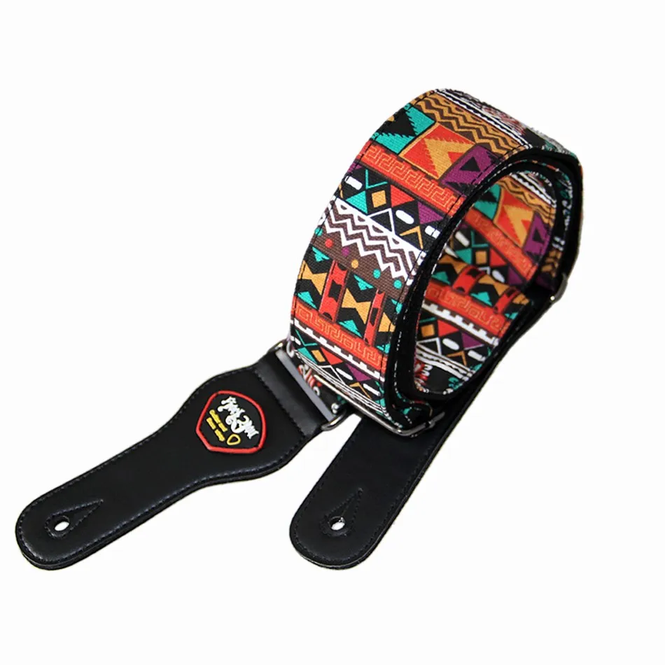 Neuer hochwertiger Baumwoll-Gitarrengurt, Akustikgitarrengurt, E-Bass-Gitarrengurt, verstellbare Länge, verbreitert 6,2 cm – Detail 13