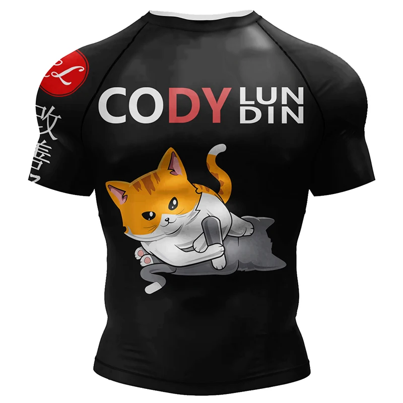 New Sports BJJ Boxing MMA T-shirt Short Sleeve Rashguard For Men MMA Shirts 3D Kickboxing Rash Guard Compression Gym Clothing