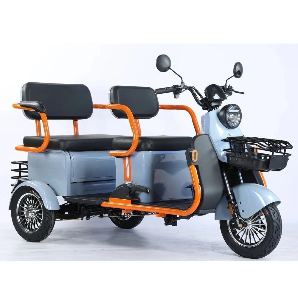 

60V 800W Electric Trike for Adults, 2-Seater Open-Body Three-Wheel Tricycle, Dual Motor, 80-100KM Range, with Rear Cargo Box