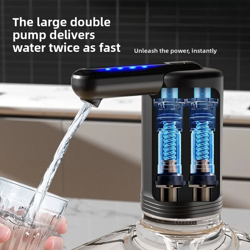 

Dual Pump Electric Water Dispenser, Wireless Automatic Water Pump for Large Pure Water Bucket