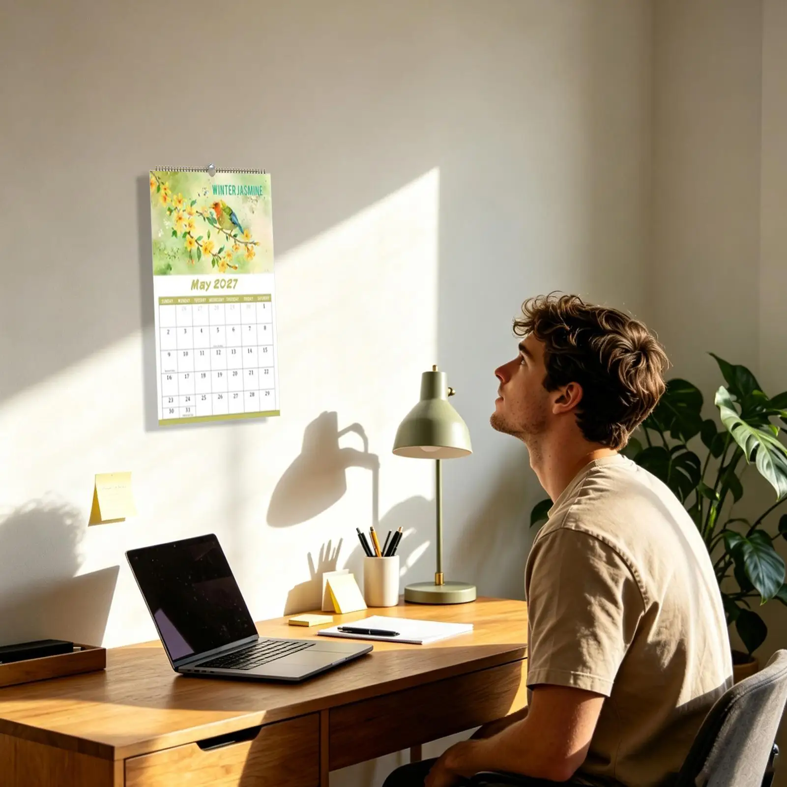 2027 Hummingbird Wall Calendar 12-Month Rare Bird Writing English Planner Offices Wall Calendar For Habit Health Mental Study
