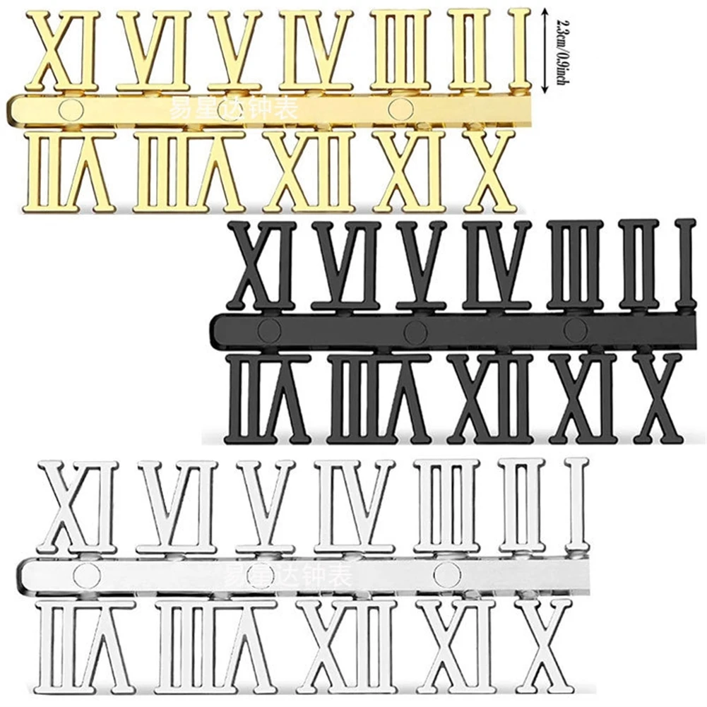 Black Silver Gold Plastic Clock Numbers Roman Numerals DIY Clock Numbers Wall Clocks Replacement Parts