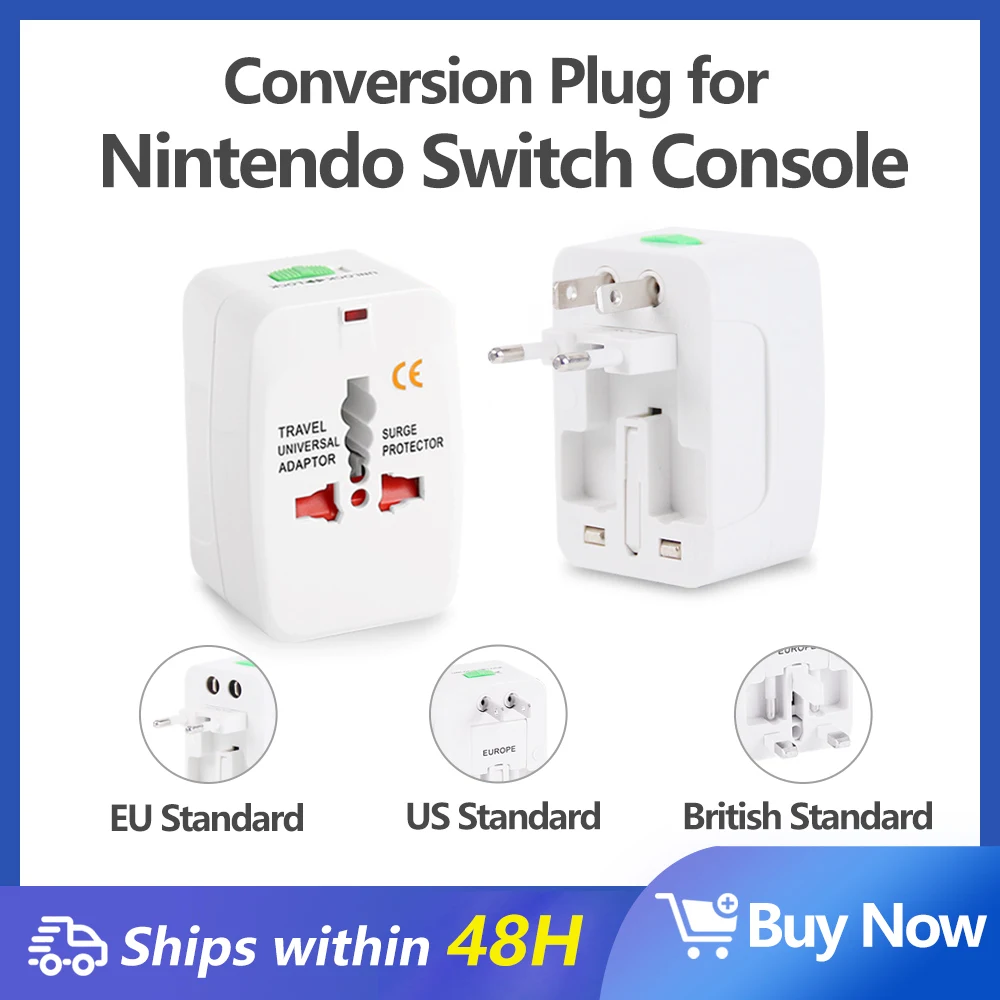 Non Nintendo Brand Conversion Plug for Nintendo Switch OLED Lite Compatible with Various Plug Versions Game Console Accessories