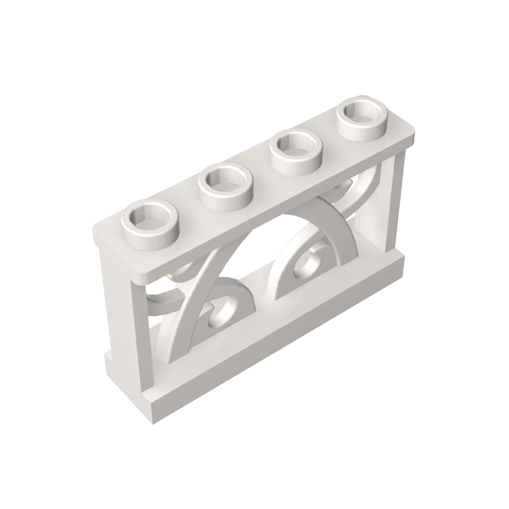 Gobricks GDS-M154 Fence Ornamented 1 x 4 x 2 with 4 Studs compatible with lego 19121 Assembles Building Blocks children\'s toys