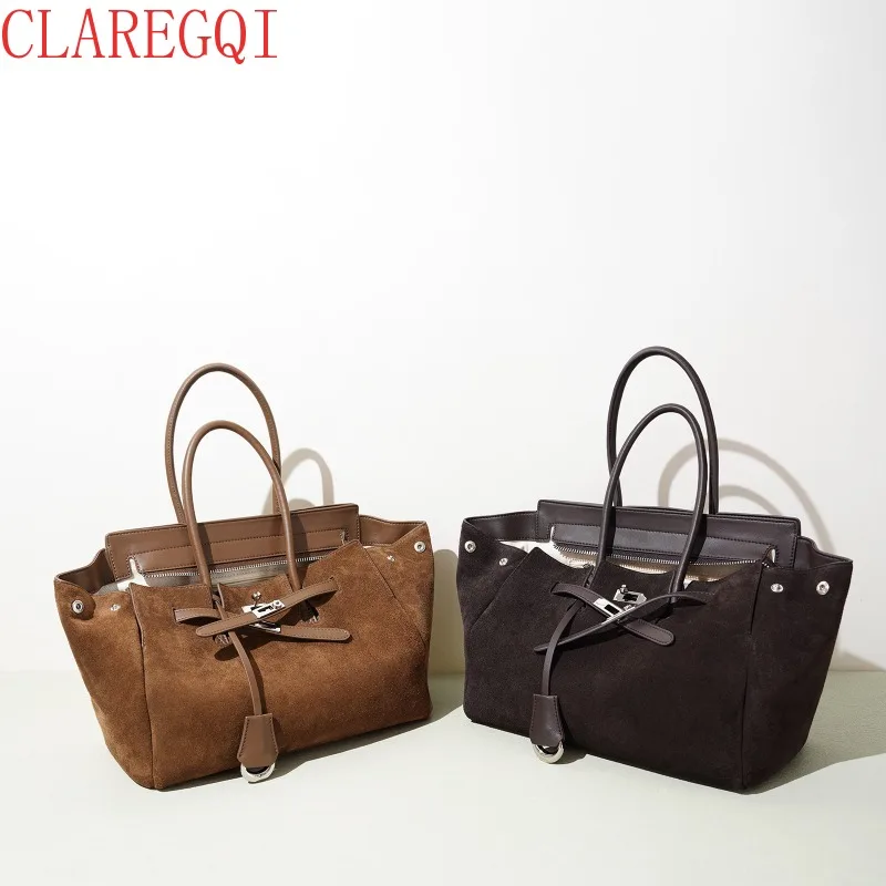 CLAREGQI  New Model Cattle Hide Retro Shoulder Bagwomen Niche Scrub Crossbody Bag Fashion All Match Simple Commuting Vintage Bag