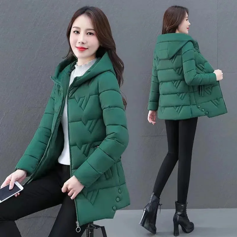 Women Winter Jacket Parka Cotton-padded Hooded Jackets 2024 New Thicken Warm Puffer Coat Casual Parkas Loose Outwear