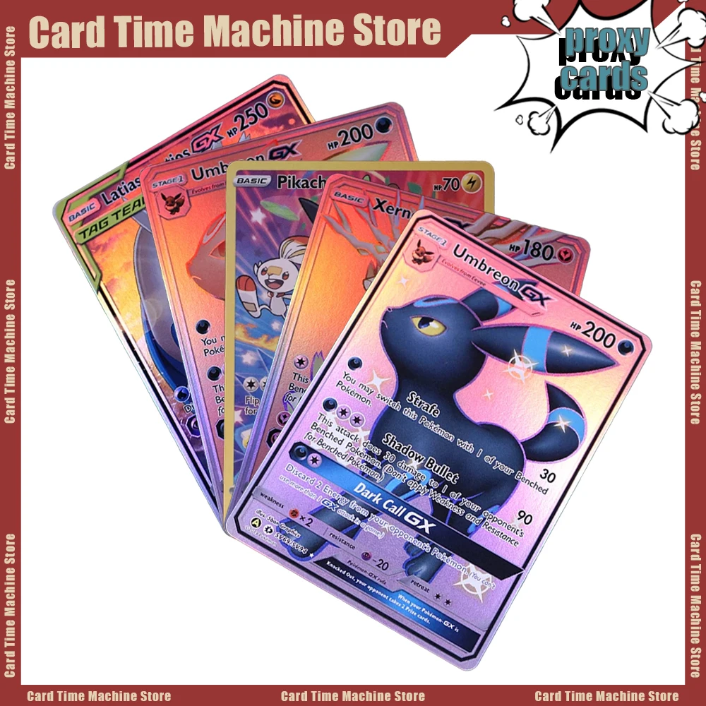 

Proxy Cards for Entertainment Games PKM Shining Charizard Blastoise Mewtwo GX Solgaleo GX Pikachu EX Card Collection Toys Gift