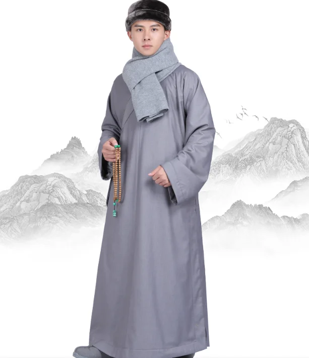 

Chinese Monk Gown Winter Thick Plush Meditation Vintage Buddhist