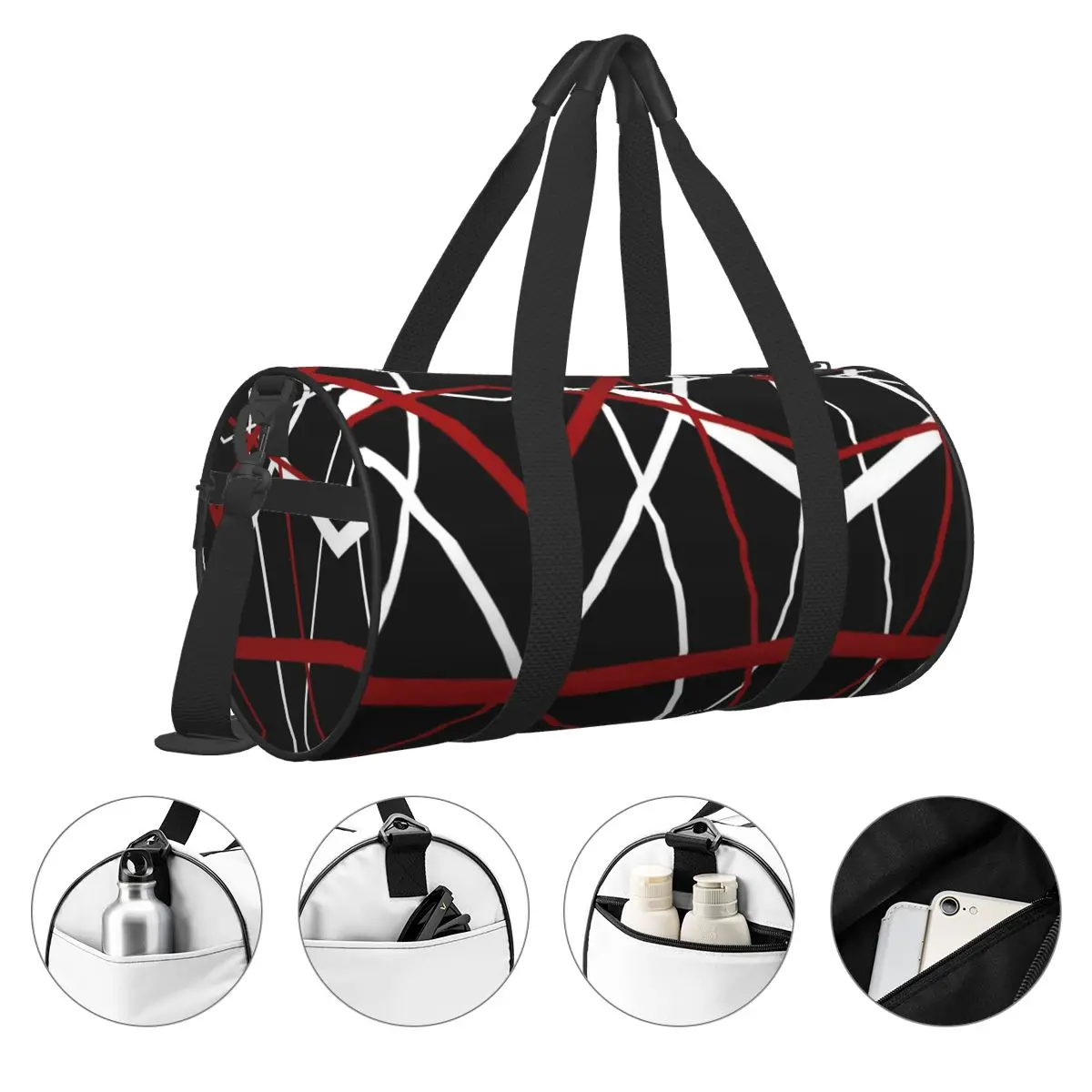 Van Halen Sport Bags STRIPES EVH Gym Accessories Gym Bag Portable Male Female Custom Handbag Swimming Vintage Fitness Bag