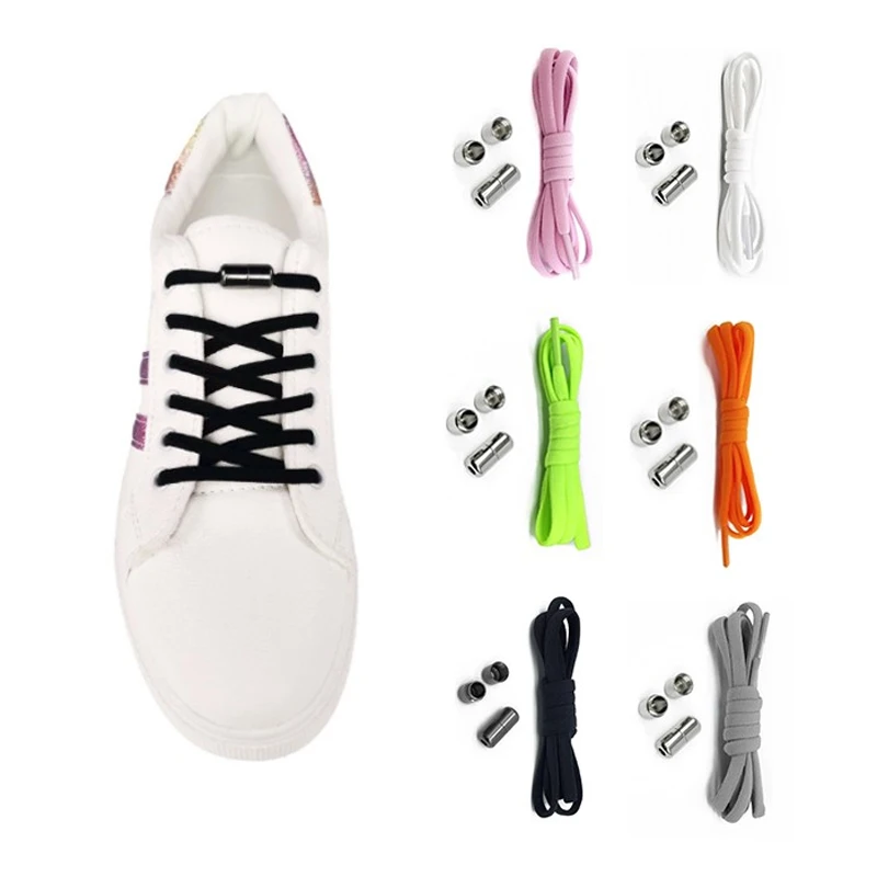 Knotless athletic shoe string magnet shoelace clip capsule rubber strap