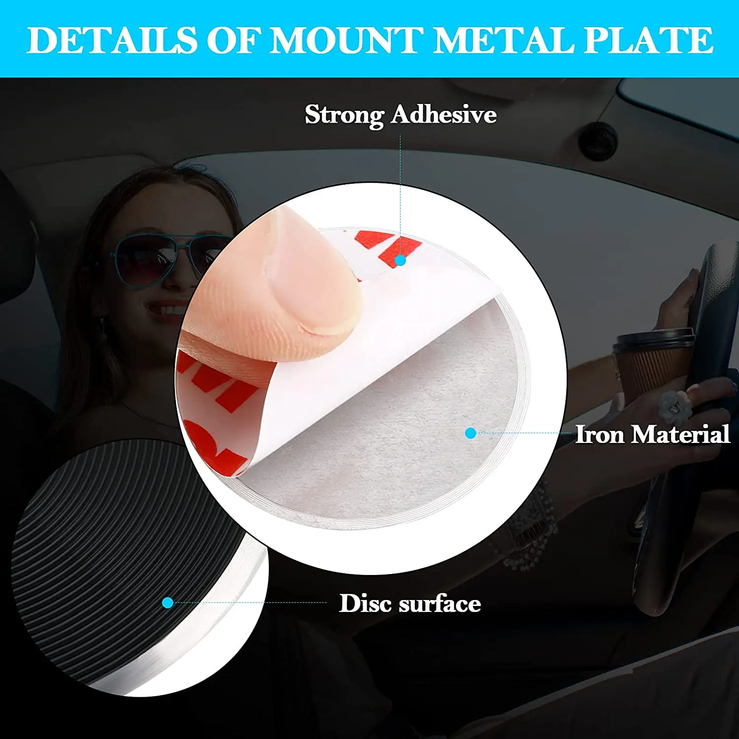 Universal Metal Plate Disk For Magnet Car Phone Holder iron Sheet Sticker For Not Magnetic Mobile Phone Holder Car Stand Mount
