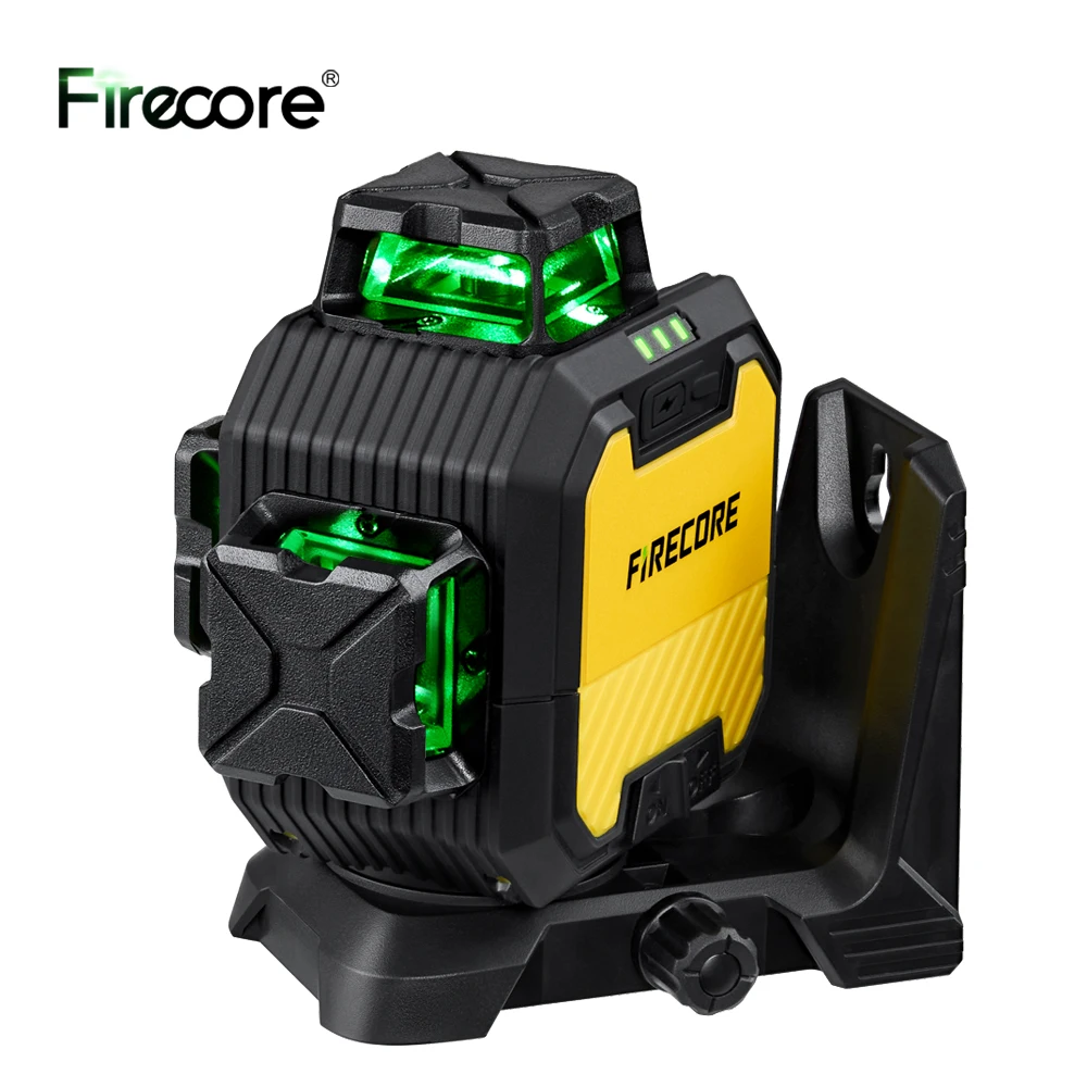 Лазерный уровень FIRECORE 360, 12 линий, 3D самовыравнивающийся, горизонтальные и вертикальные перекрестные линии, супер мощный зеленый лазерный уровень, инструмент F93 Лазерный уровень FIRECORE 360, 12 линий, 3D самовыравнивающийся, горизонтальные и вертикальные перекрестные линии, супер мощный зеленый лазерный уровень, инструмент F93