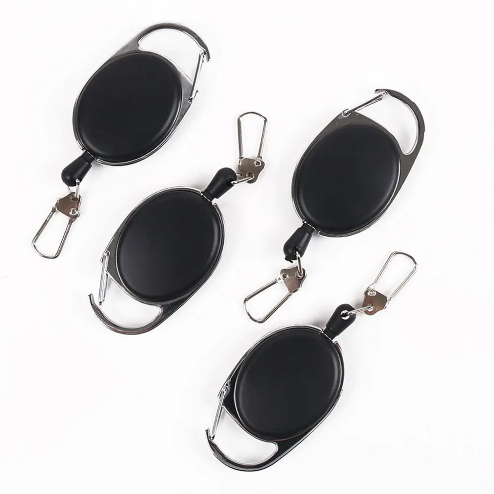 Fly Fishing Zinc Alloy ABS Recoil Chain Clips Belt Keychain Name Tag Card Badge Holder Key Ring Badge Reel Retractable Pull view 3