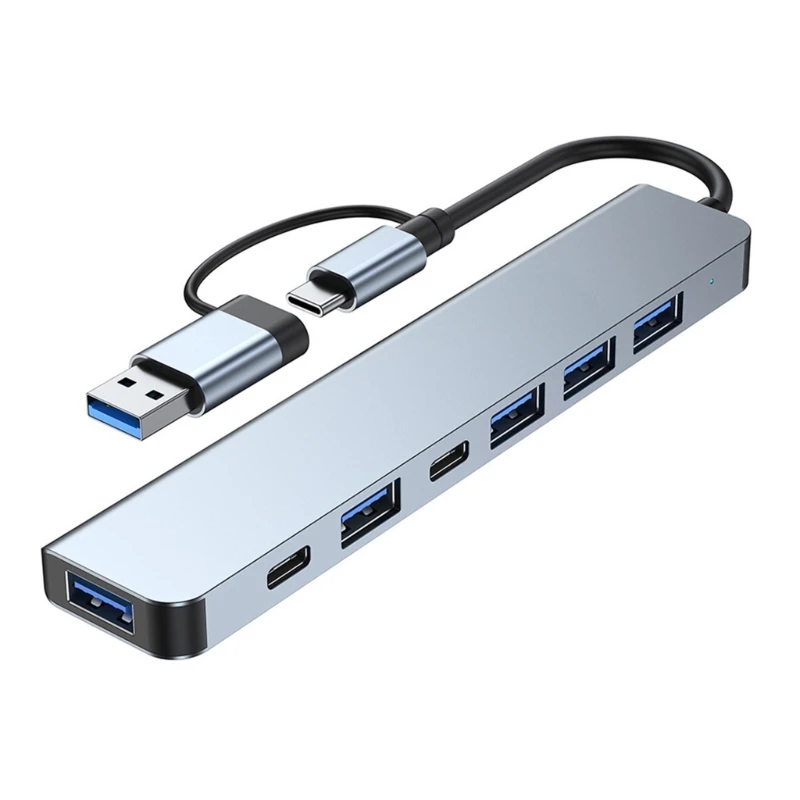 

Aluminum Alloy 7 Ports USB3.0 Type C Hub Concentrator Docking Station Fast Charger for Notebook Laptop Computers Dropship