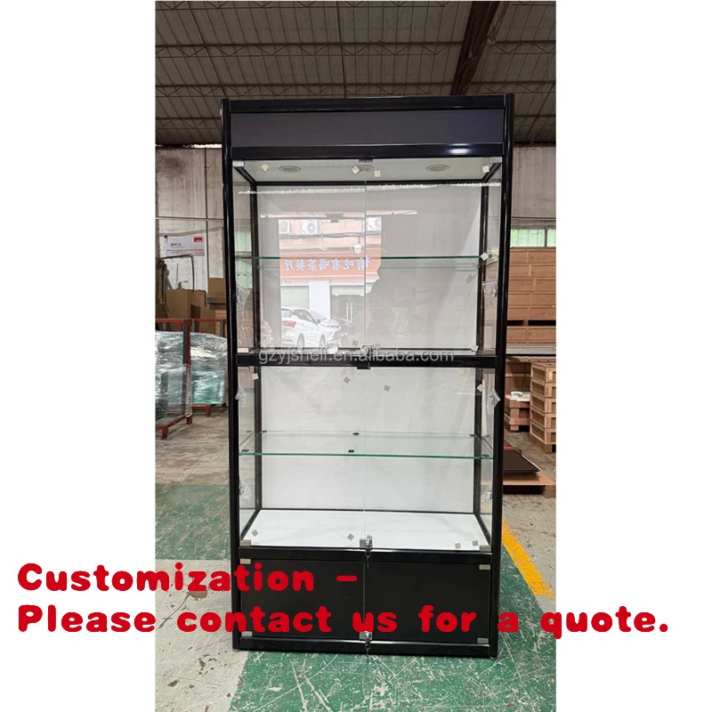 

custom.High Luxury LED Glass Jewelry Display Cabinet Showcase Recyclable Materials Durable LED Lighting Retail