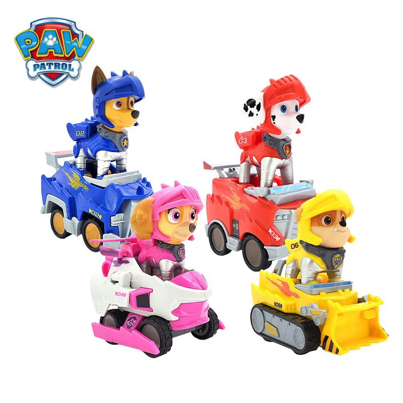 PAW Patrol Toy Car Set with Marshall Skye Chase Rubble Ryder Collectible Figures Rescue Vehicles Kids Birthday Christmas Gift view 4