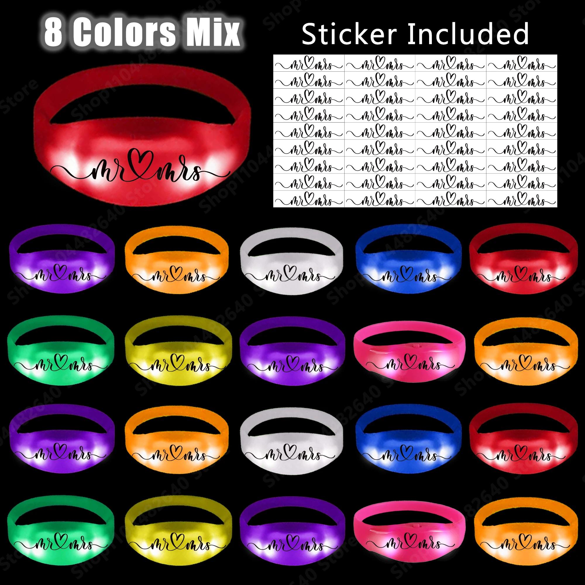 20-200Pcs Music & Sound Activated Led Bracelet for Wedding Glow Bracelet Light Up Bracelet Birthday Glow in The Dark Party Favor image 3