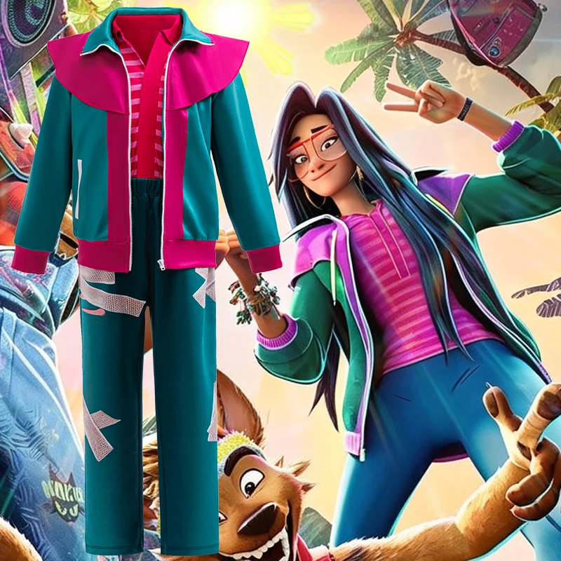 Neues Cosplay-Set „Forgotten Island“ in Kontrastfarben, Sportjacke, lässiges zweiteiliges Set für Kinder, für 3-10-jährige Kinder. – Detail 2