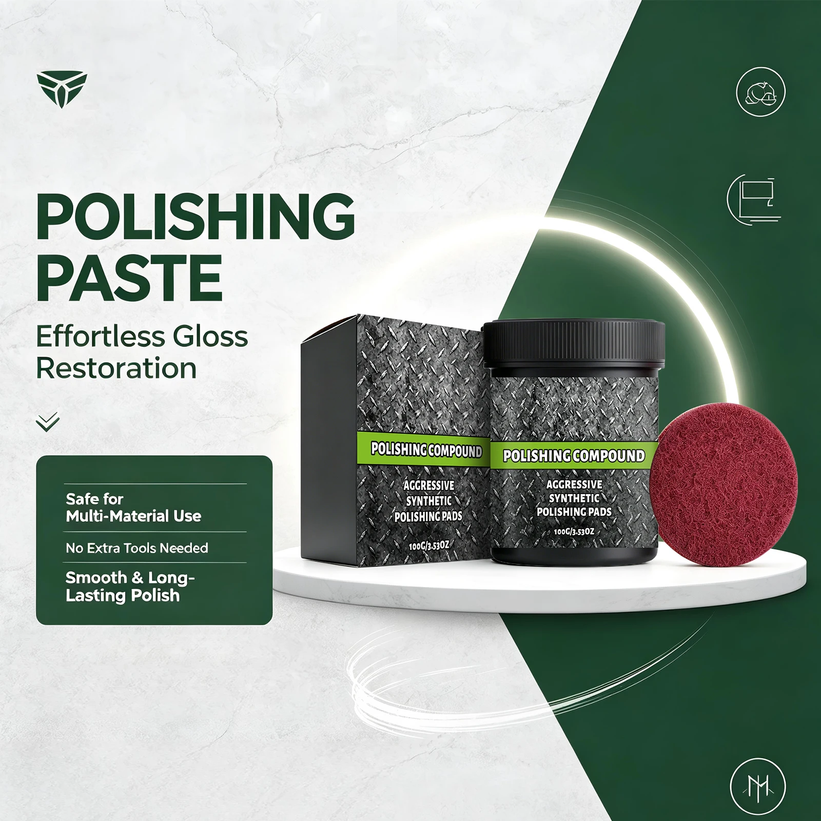 Multi Surface Polishing Paste for Scratch Removal Restores High Gloss Shine Remover Wax Swirl Marks Oxidation Professional Care