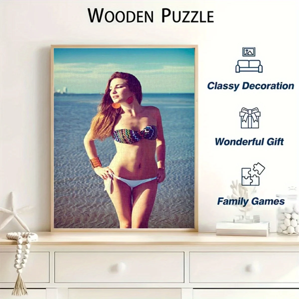 1, 000pcs puzzle-print painting- stunning nude anime woman print - vibrant- for living room or bedroom decor- ideal holiday gi