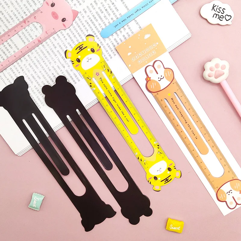 15cm Cute Animal Straight Ruler Kawaii Bookmarks Stationery Cartoon Drawing Gift Korean Office School Measuring