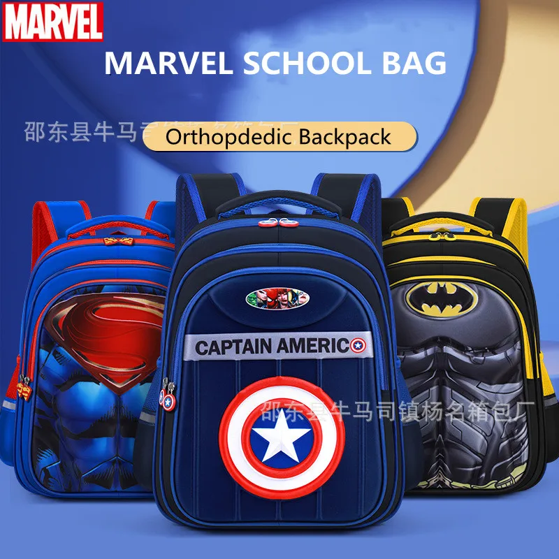 

2025 Marvel New Boy School Bag Grade 1-6 Captain America Primary Student Shoulder Orthopedic Backpack Large Capacity Mochilas