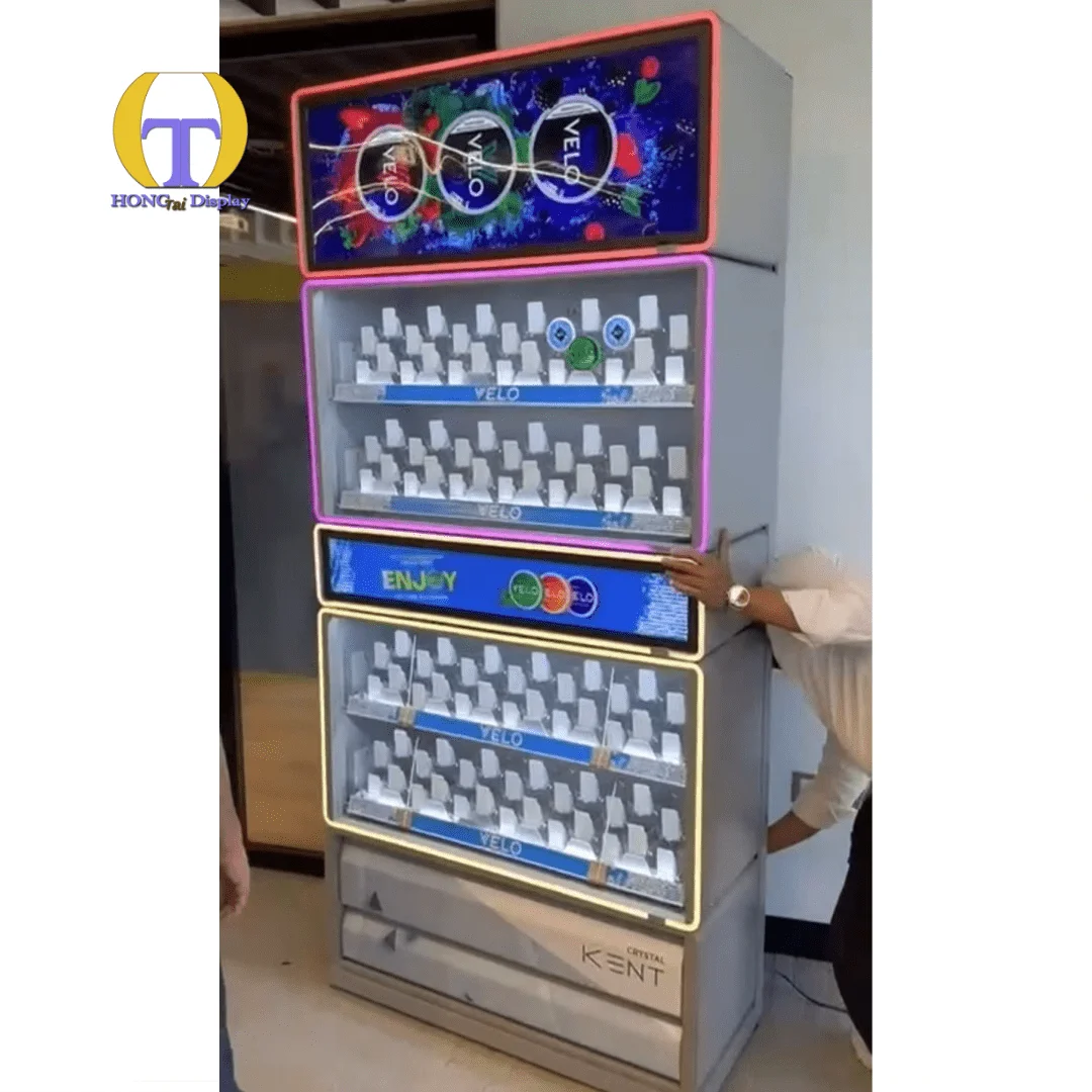 Custom.RGB Lighting Box Logo Customize Acrylic Tobacco Display Case Popular Styles for Smoke Shop Display Stands