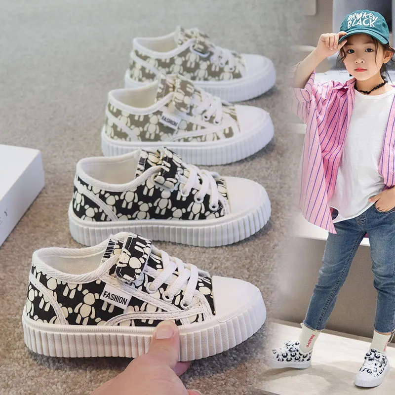 

Новинка 2023 года, весенне-осенняя детская парусиновая обувь, низкие кроссовки для мальчиков и девочек, повседневная обувь для больших детей, летняя обувь