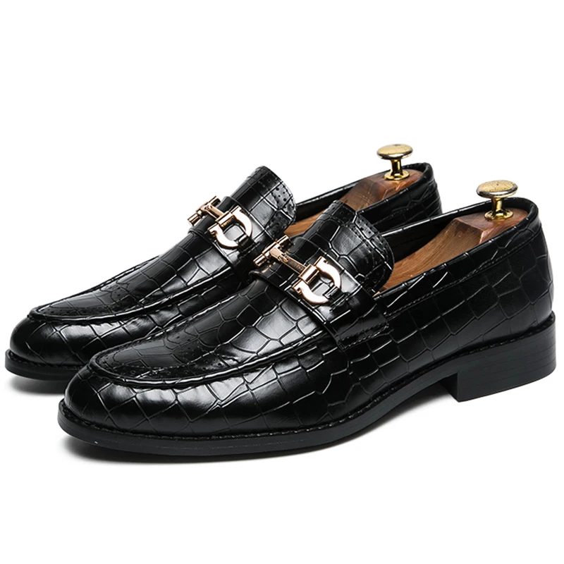 

Trend Social Leather Shoes Men Classic Slip On Flat Casual Business Shoes Men's Loafers Brogues Office Leather Dress Shoes
