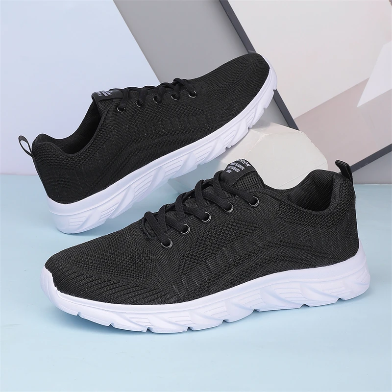 Hot Sale Men's Running Shoes Lightweight Breathable Knit Sneakers For Men Comfortable Non-slip Casual Sports Shoes Man  Trainers