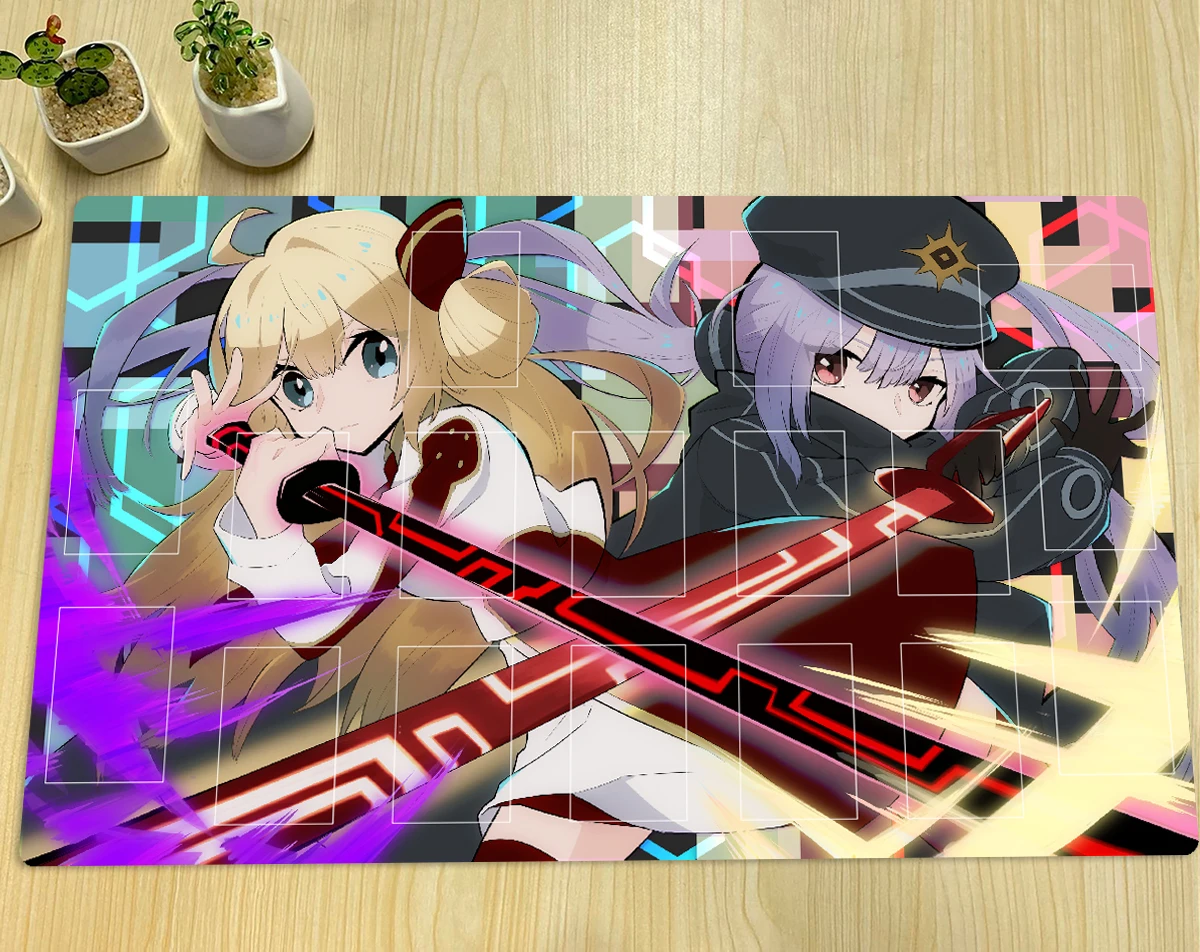 YuGiOh Sky Striker Ace - Raye & Roze Play Mat TCG CCG Board Game Mat Trading Card Game Mat  Anime Mouse Pad Zone Free Bag
