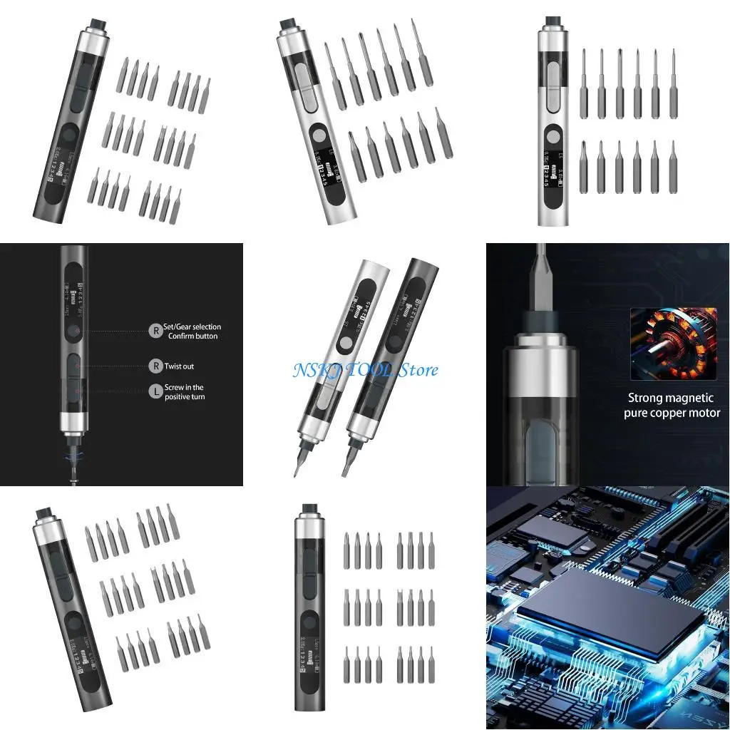 

L8RC High Torque Electric Screwdriver Long Lasting Battery 1000 Operations Rechargeable Power