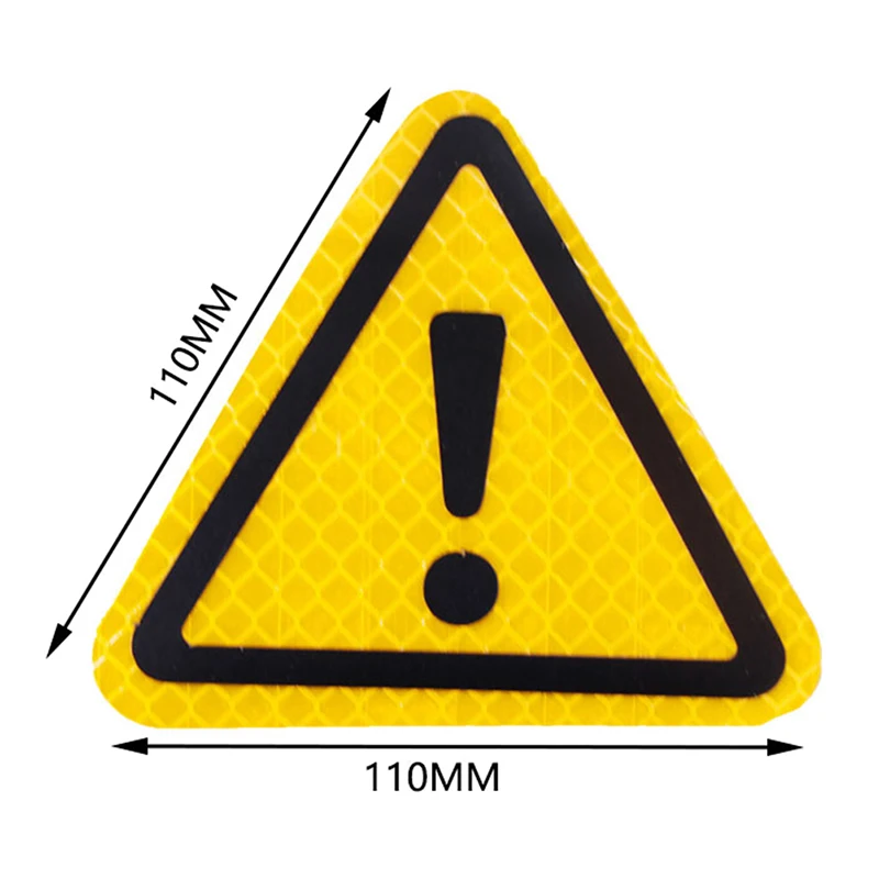 Triangle Exclamation Mark Reflective Warning Sign Car Sticker Night Driving Safe