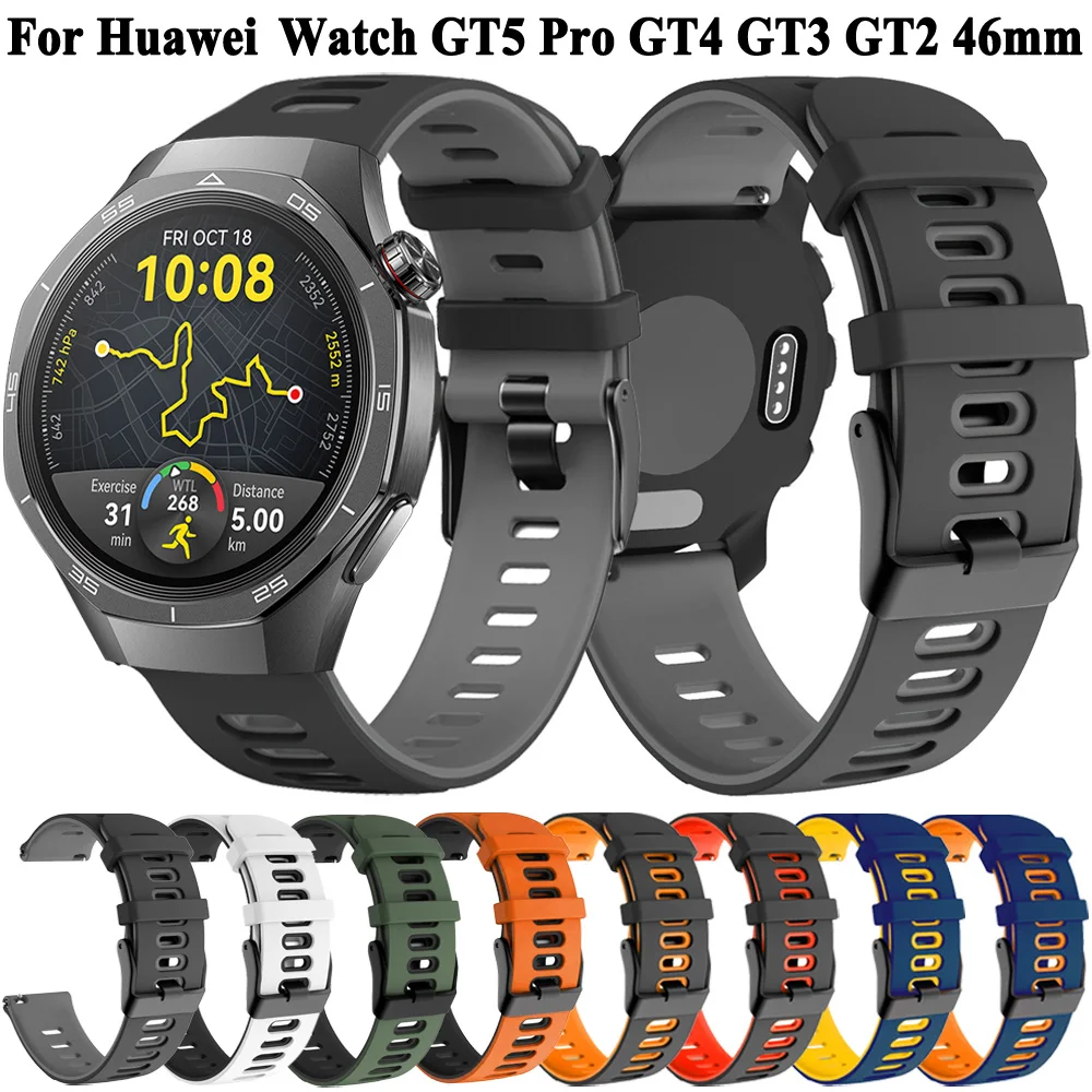Correa deportiva de silicona para Huawei Watch GT5 pro GT4 GT3 GT2 pro, Compatible con 20mm 22mm, accesorio de pulsera