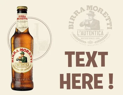 Placa de Metal Retrô Vintage de Cerveja Birra Moretti Lager Itália para Bar, Pub e Loja