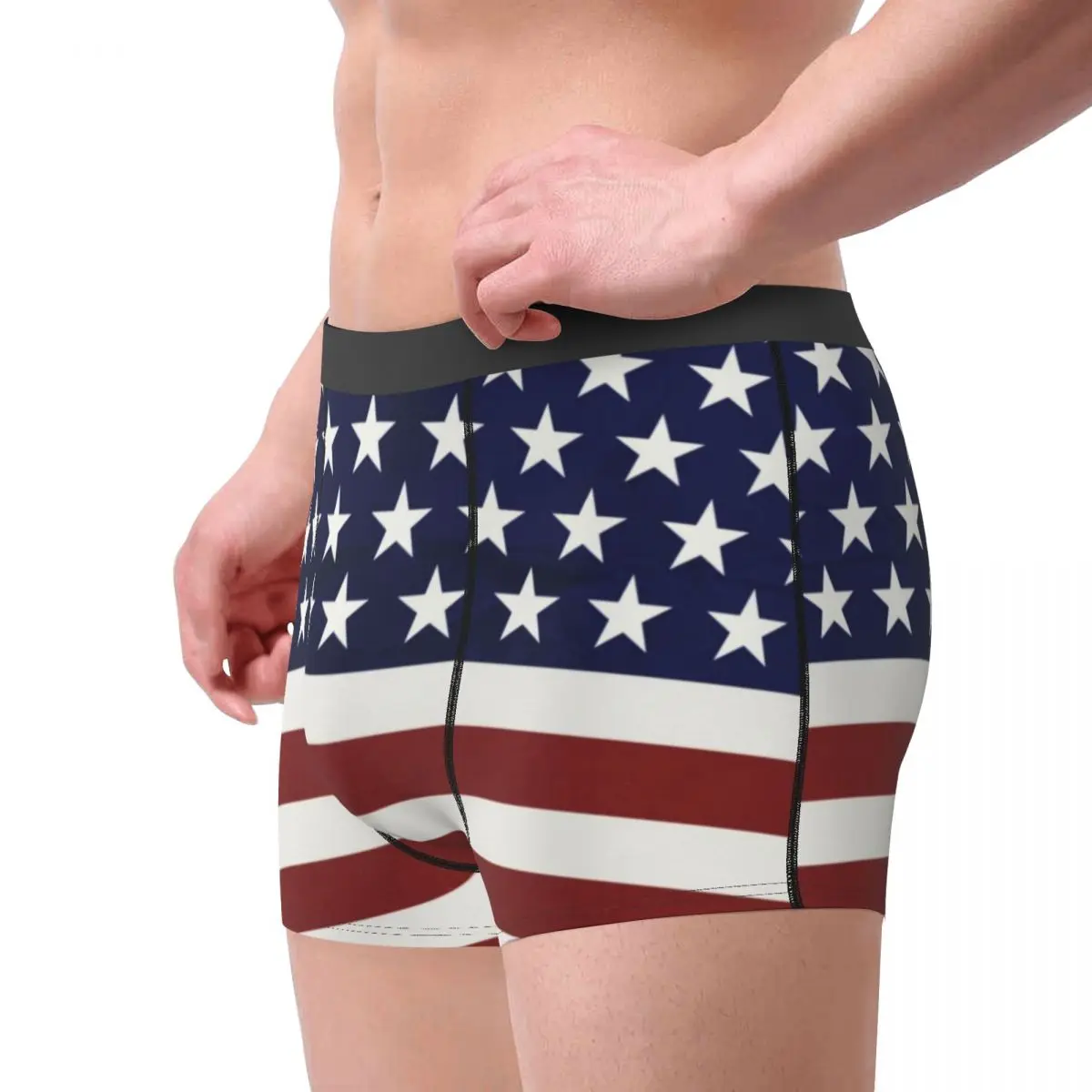 4th Of July American USA Flag Underwear Patriotic July 4th Soft Panties Custom Boxer Brief 3D Pouch Man Oversize Boxershorts