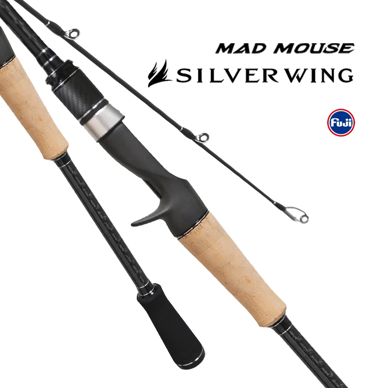 

Japan Quality MADMOUSE Silver Wing Lure Fishing Rod 2.09/2.28/2.4M Trout Bass Rod Spinning/Casting Fuji Parts Lure Weight 5-24g