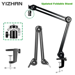 Aluminum Alloy Mircoscope Base Stands Adjustable Microphone Bracket Holder Table Stand 42mm 50mm For Zoom Lens Microscope Camera